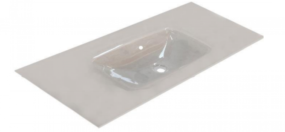 Waschbeckenmaterial- und Form: Glas RECHTECKIG